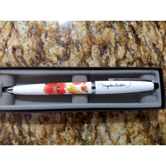 CROSS MARJOLEIN BASTIN TWIST‎ BALL POINT PEN Red & Orange Flowers NOS in Box - Picture 4 of 13